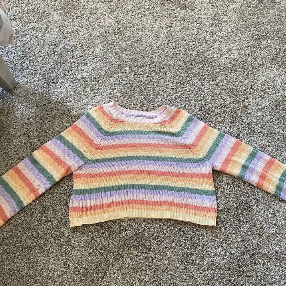 American Eagle Pullover Pastel Striped Sweater